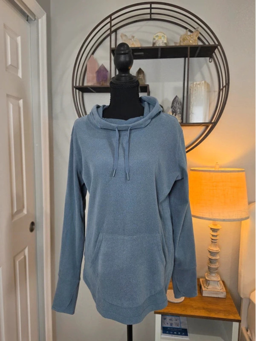 Womens RBX Medium blue shirt with thumb holes